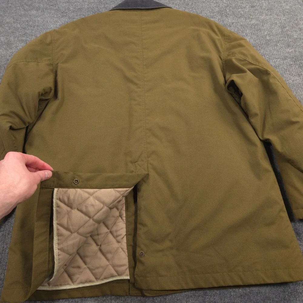 Vintage Woolrich Jacket Mens Large Green Field Chore Barn Coat Lined Made In USA